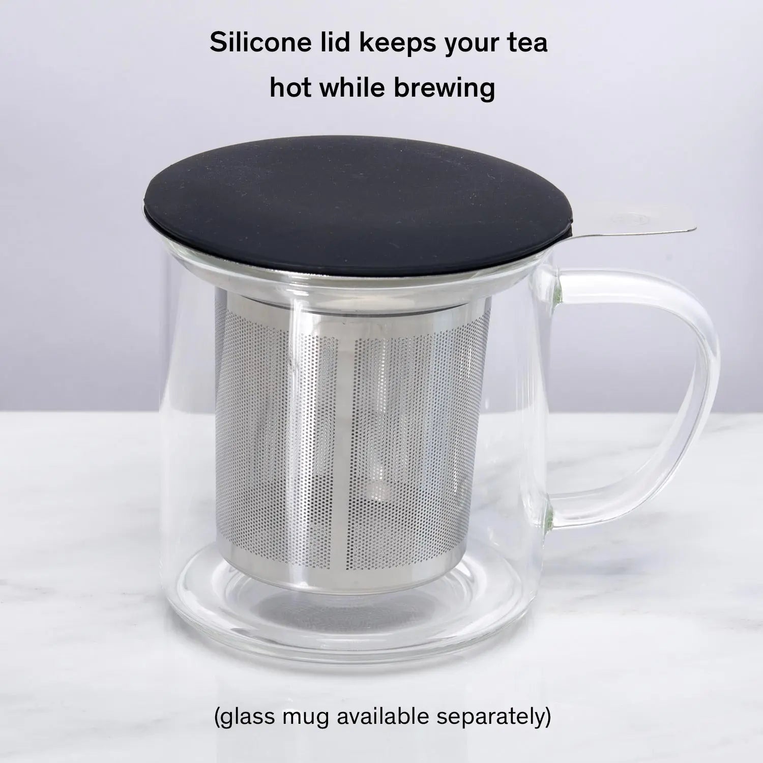 One Cup Loose Leaf Tea Infuser — Stainless Steel with Coaster Lid
