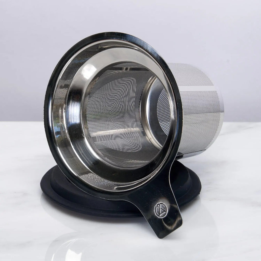One Cup Loose Leaf Tea Infuser — Stainless Steel with Coaster Lid