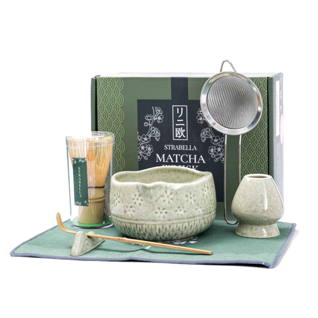 Matcha Gift Set — Bamboo Whisk & Ceramic Bowl