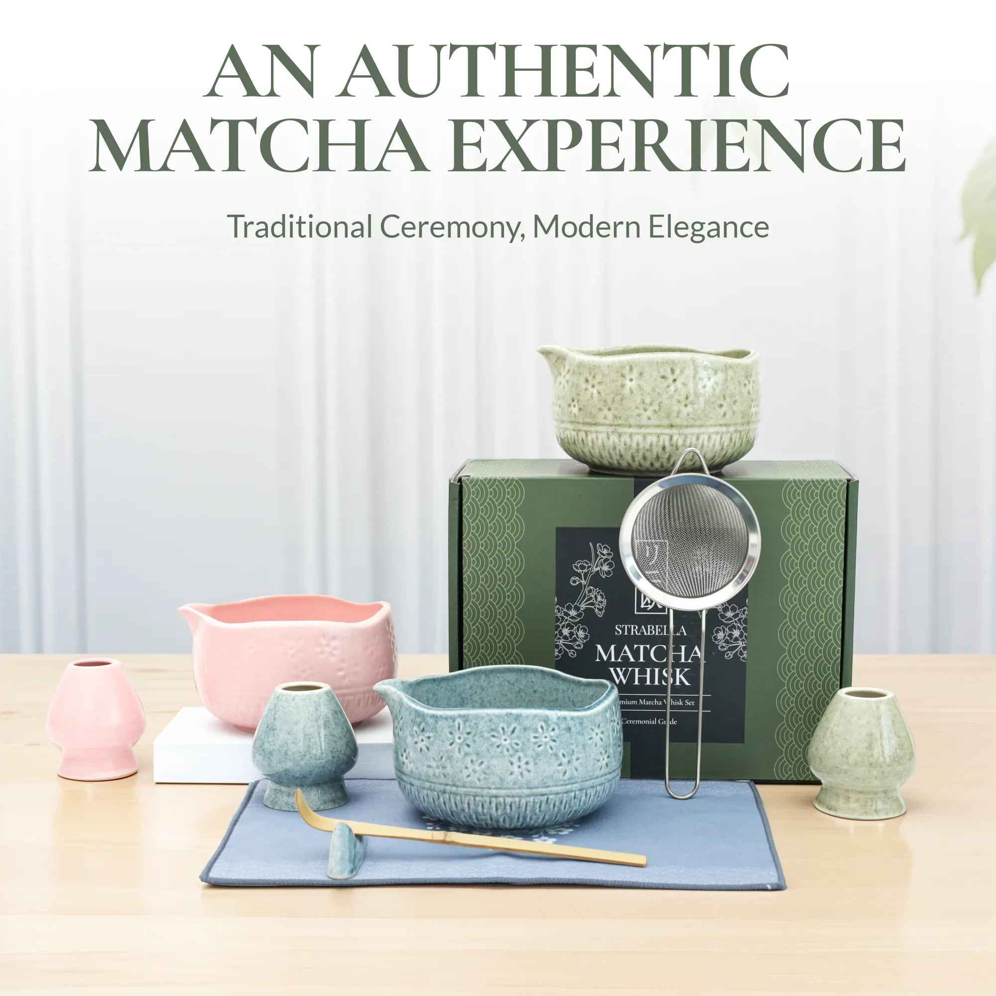Matcha Gift Set — Bamboo Whisk & Ceramic Bowl