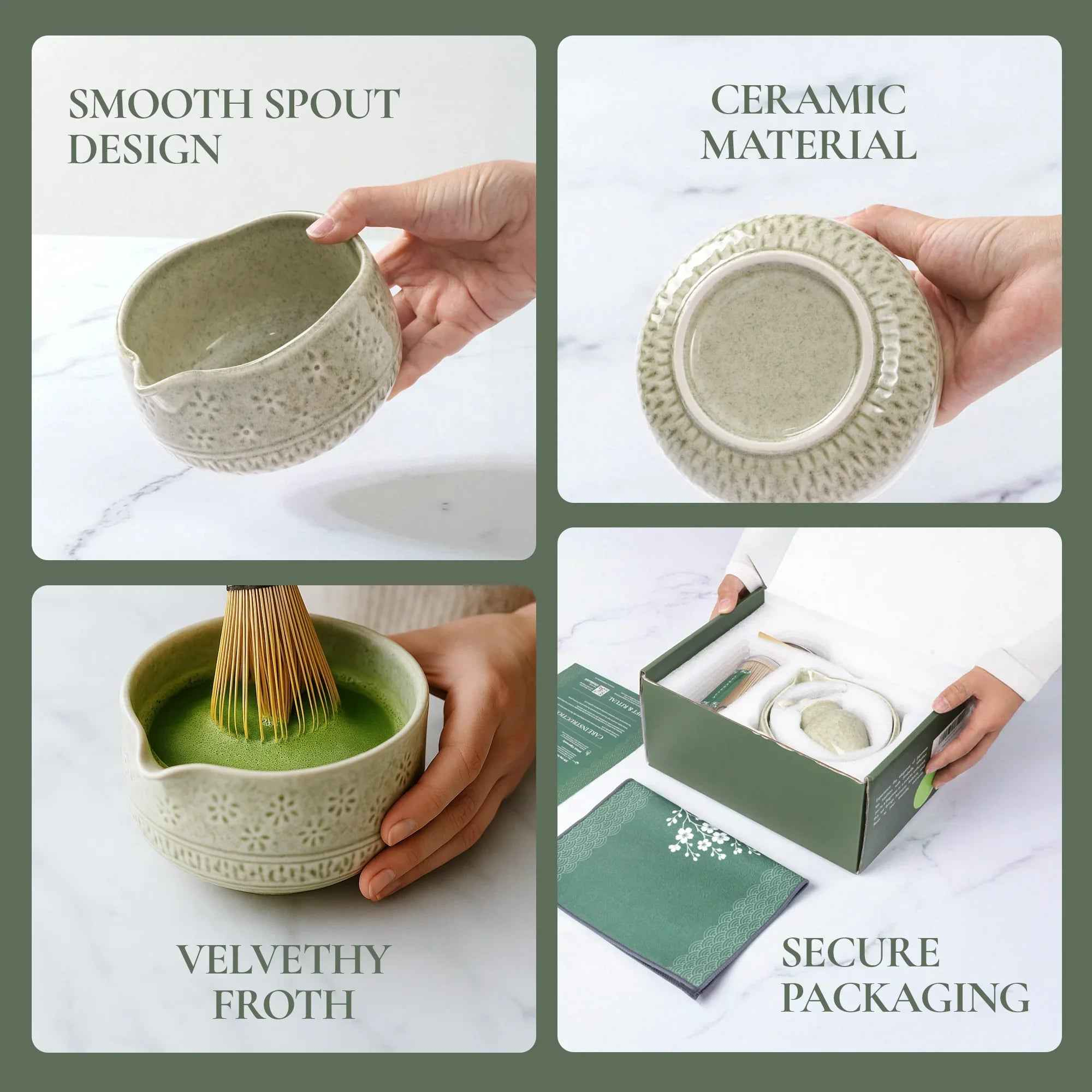 Matcha Gift Set — Bamboo Whisk & Ceramic Bowl