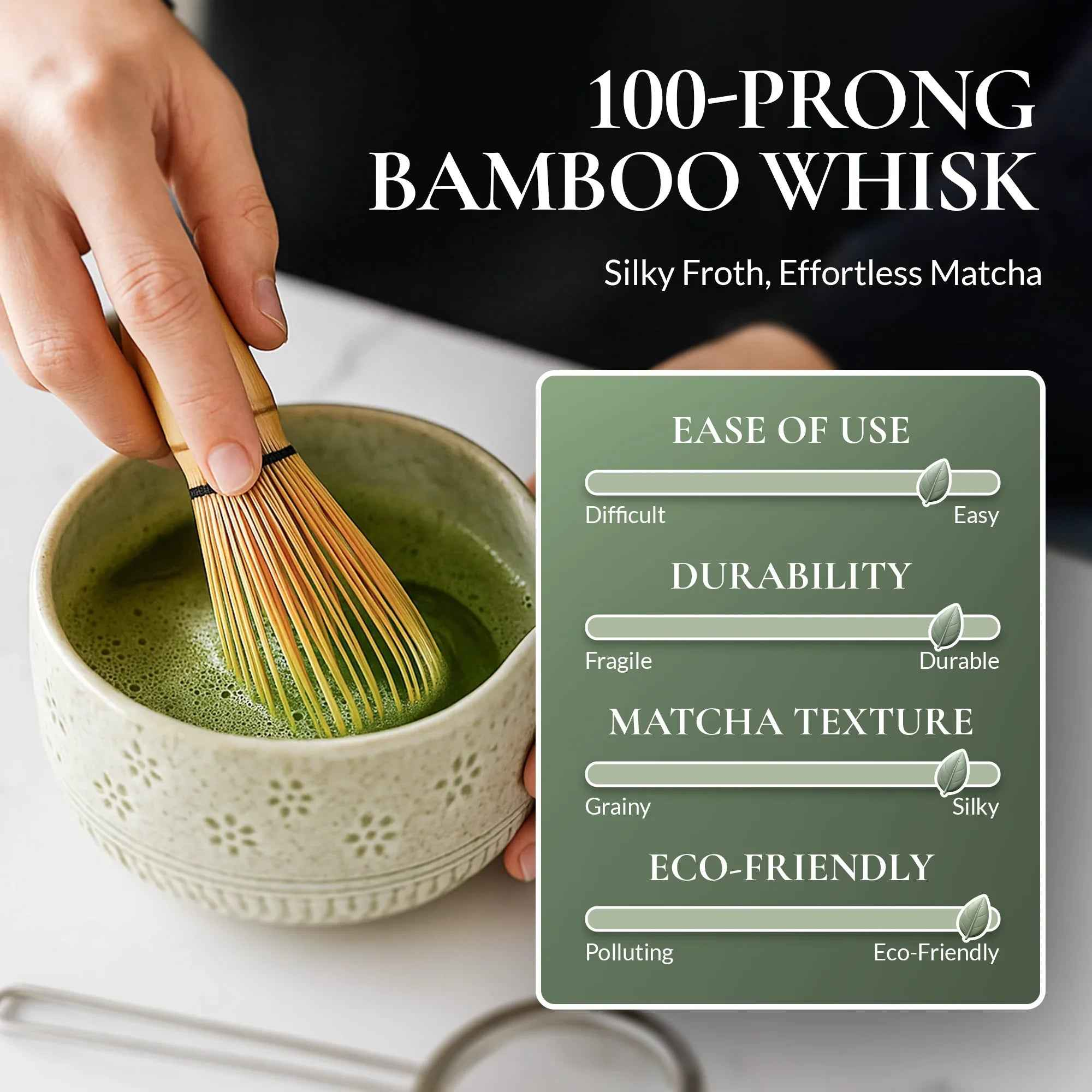 Matcha Gift Set — Bamboo Whisk & Ceramic Bowl