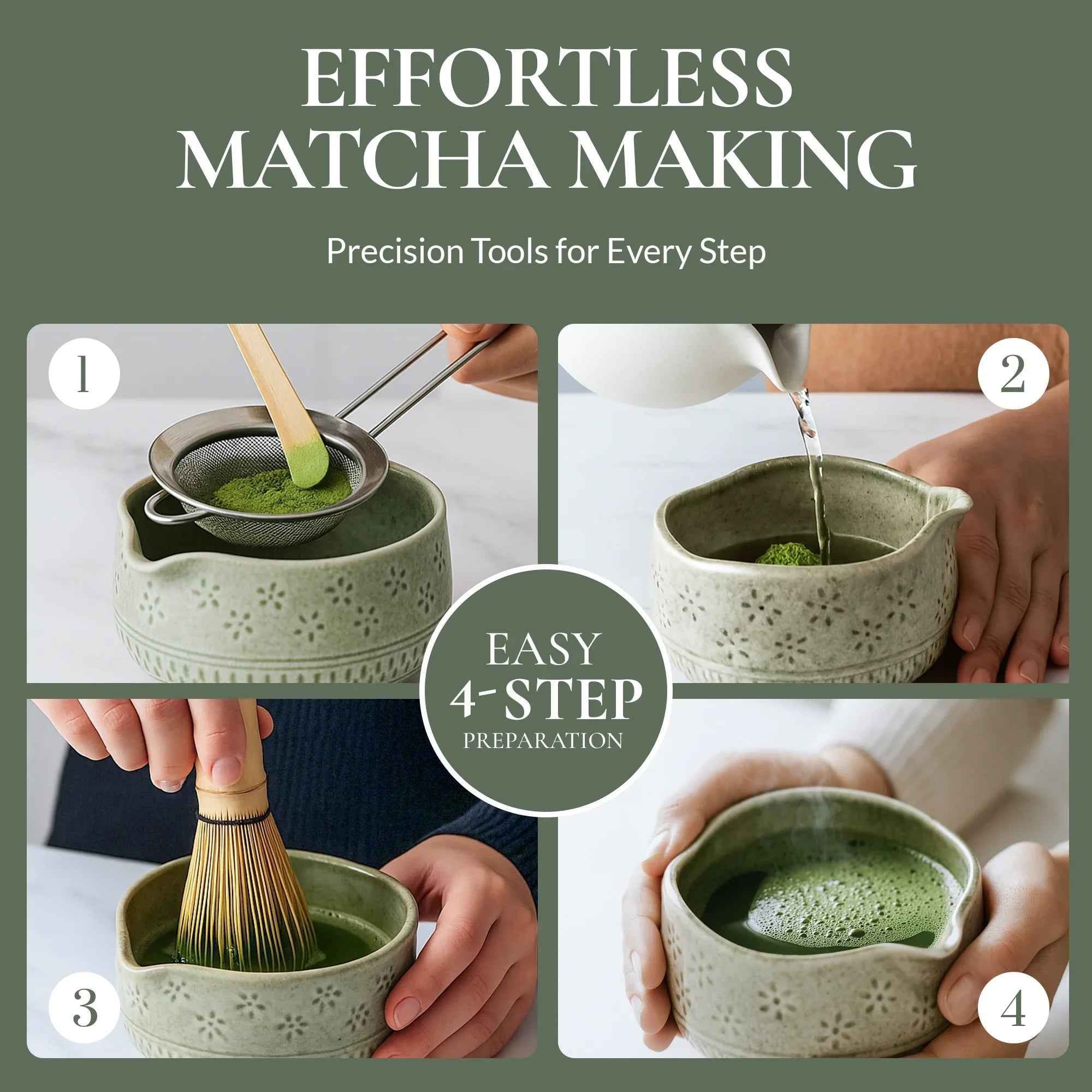Matcha Gift Set — Bamboo Whisk & Ceramic Bowl