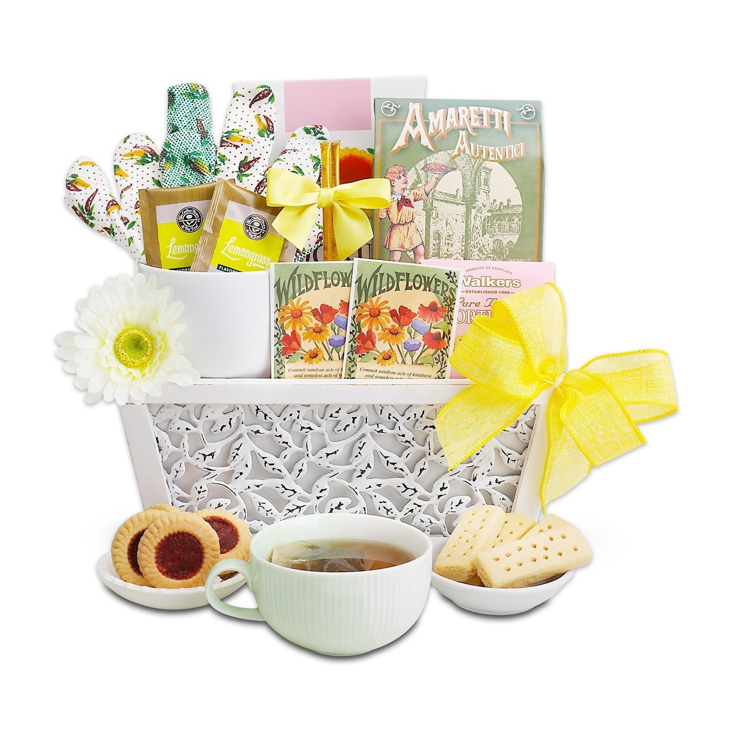 Planted With Love Cookies & Tea Gift Basket - Mountain View Matcha