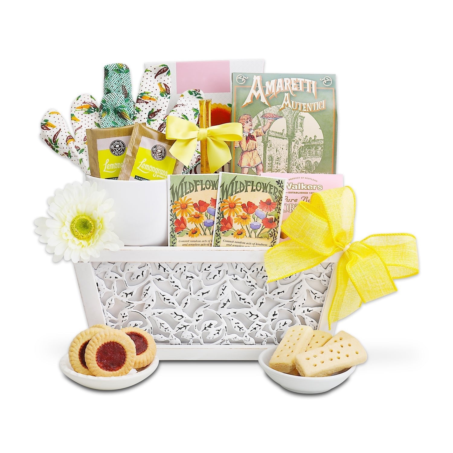 Planted With Love Cookies & Tea Gift Basket - Mountain View Matcha